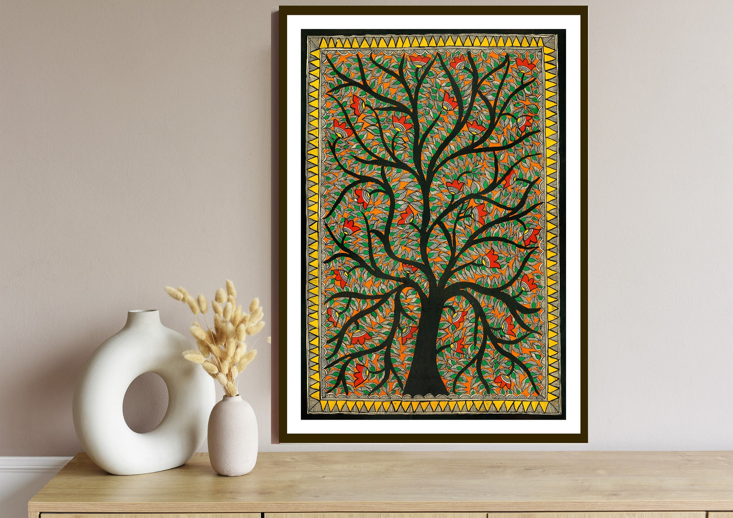 Vriksha Madhubani Art Print