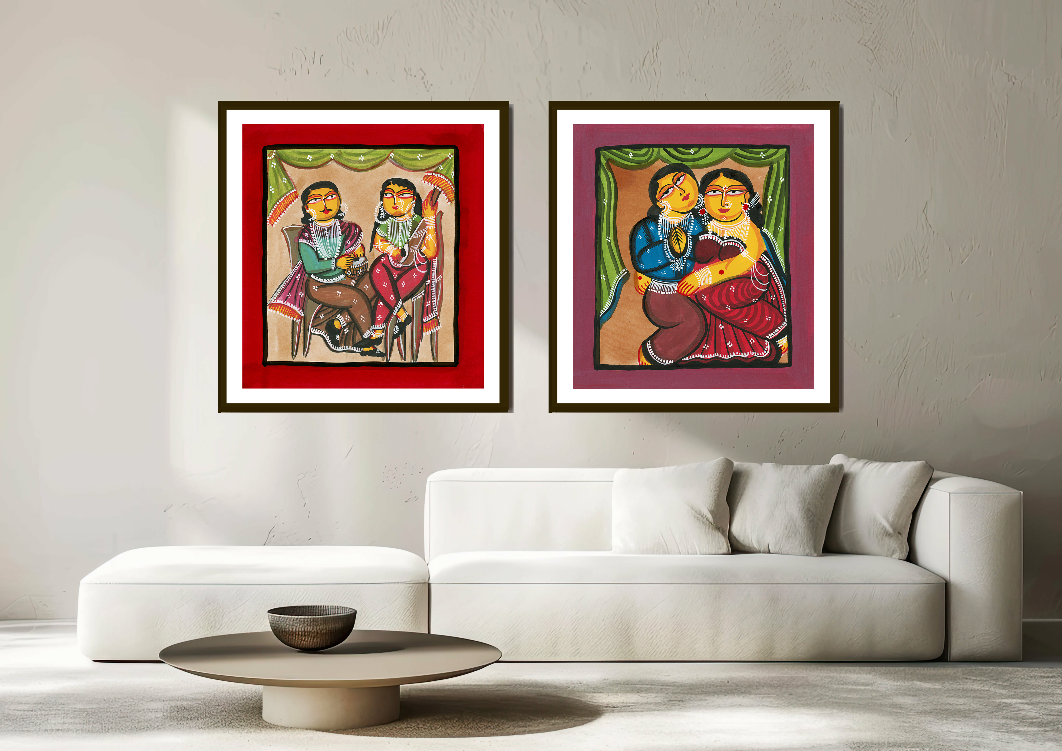 Kalighat Paintings: From Temple Art to Modern Masterpieces – Aangan Doree