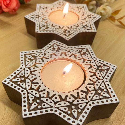 Tara Handcrafted Candle Light Holder - Set of 2