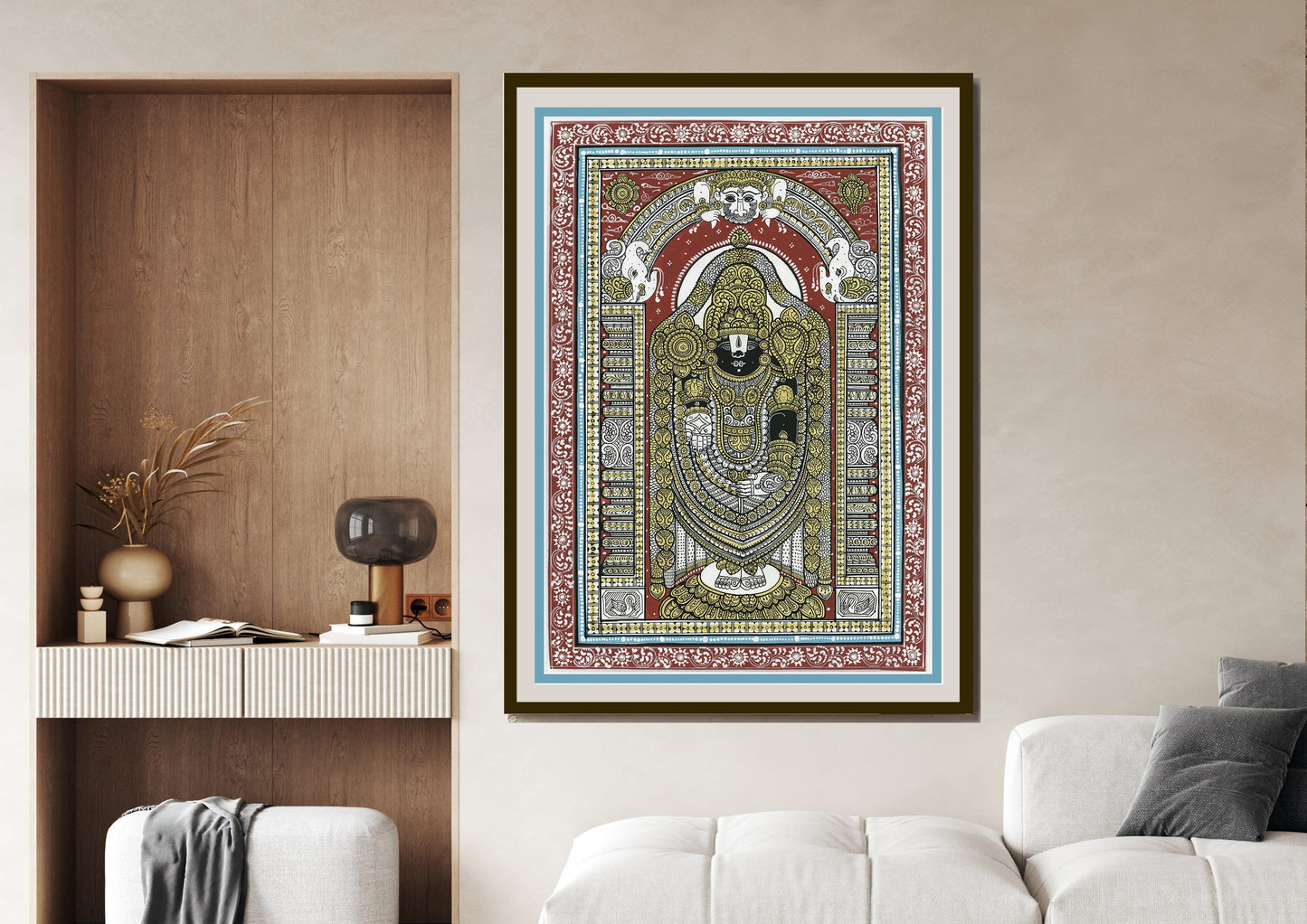 Shri Venkateshwara Darbaar Pattachitra Art Print