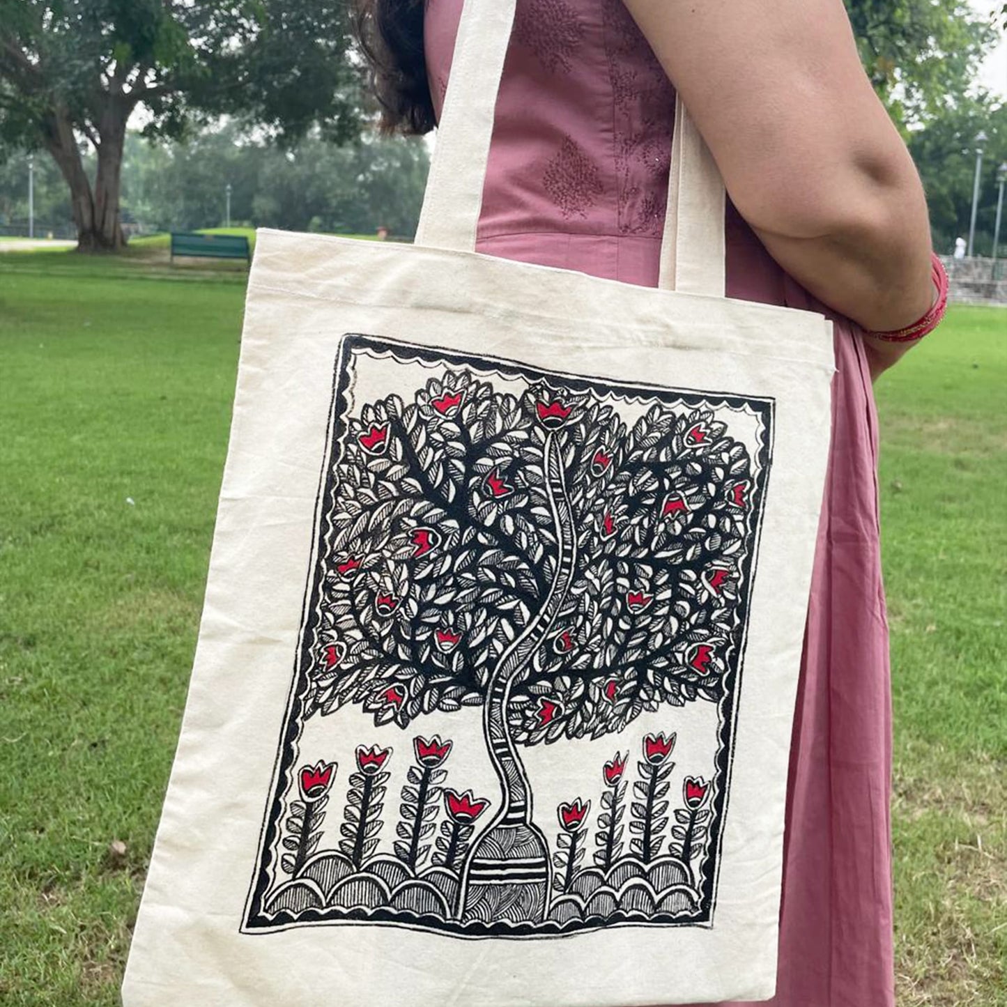Kalpavriksha Hand painted Tote Bag
