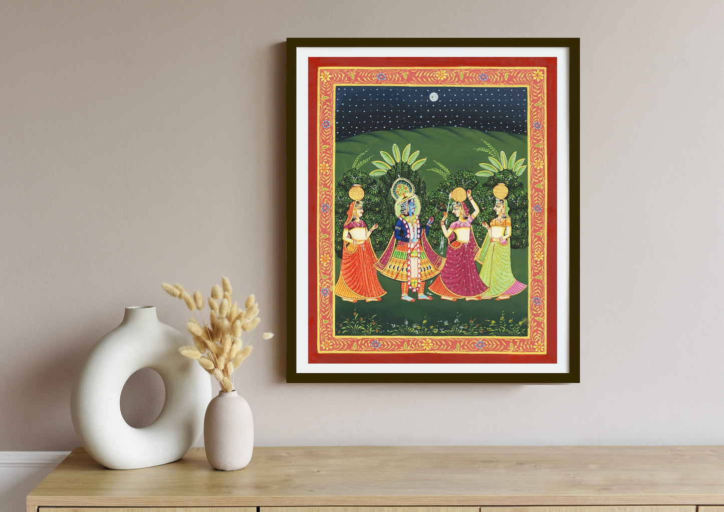 Krishna Rasleela Pichwai Art Print