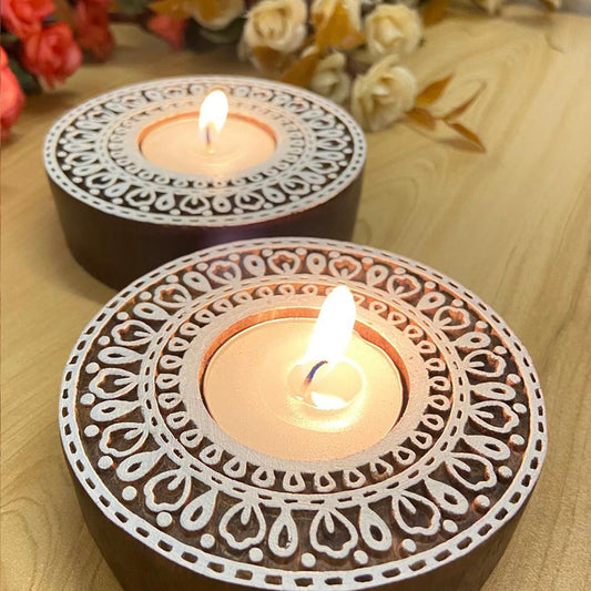 Chanda Handcrafted Candle Light Holder - Set of 2