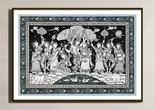 Madhur Raas Pattachitra Art Print
