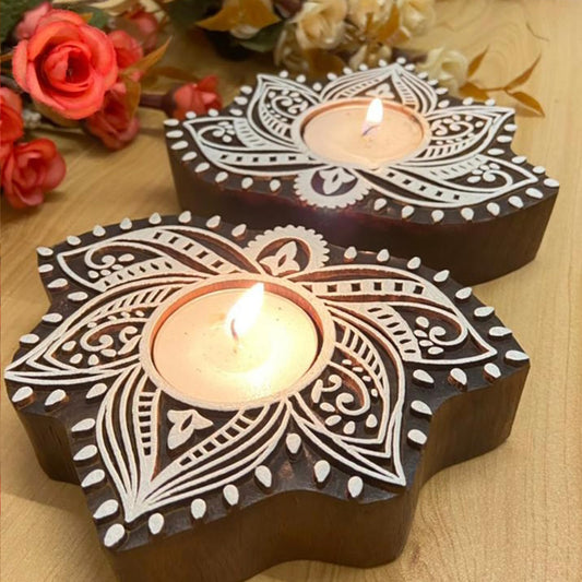 Kamal Handcrafted Candle Light Holder - Set of 2